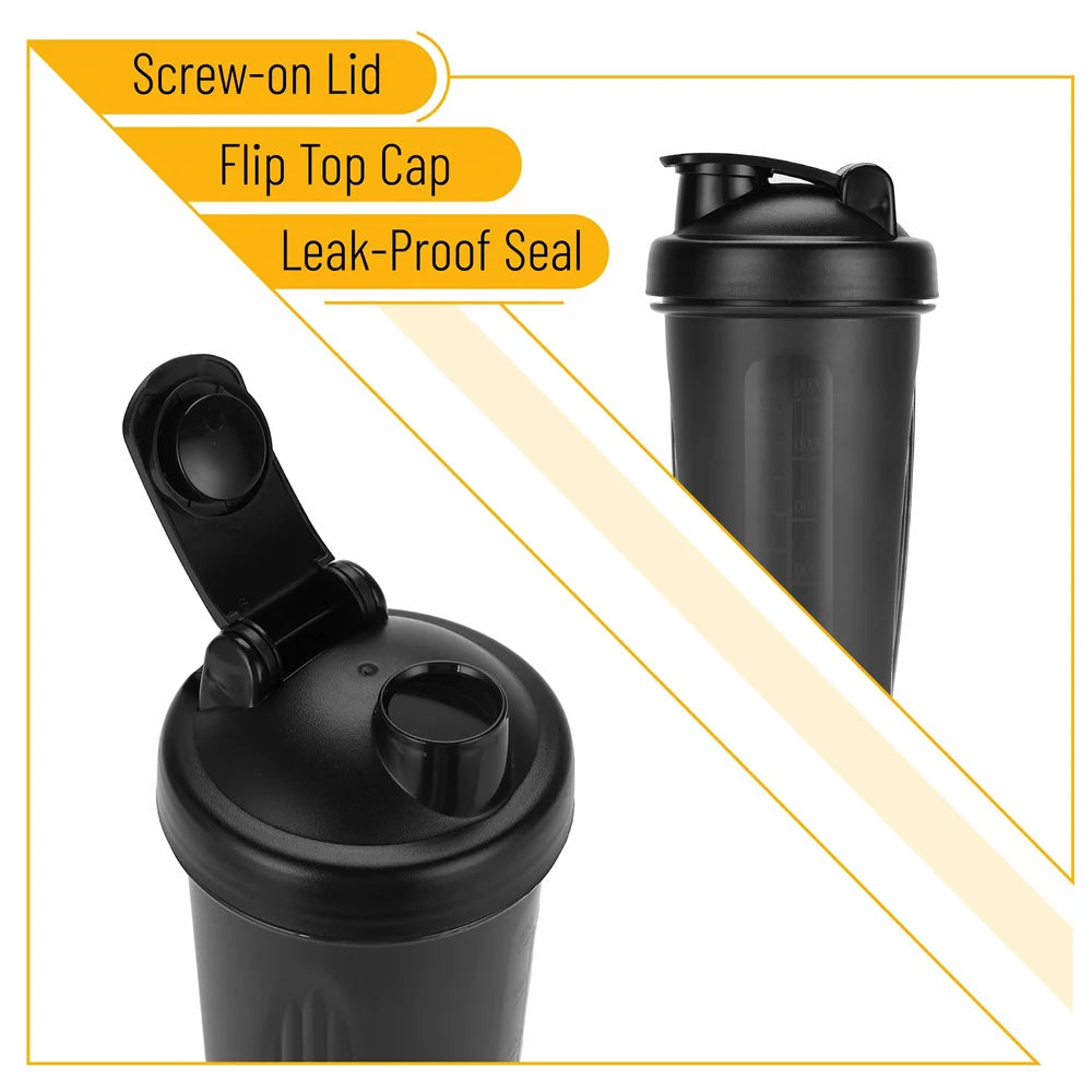 1pc Portable Protein Shaker 600ml Fitness Bottle with Wire Whisk Ball for Fitness Enthusiasts Athletes Perfect For Outdoor Gym.