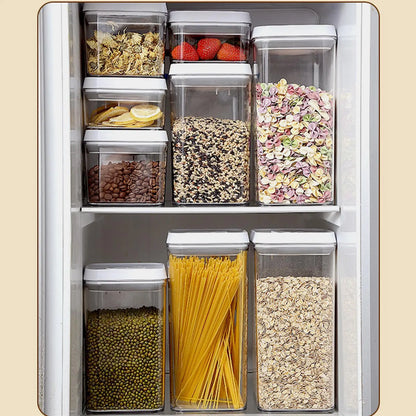 Cereal Container Kitchen Airtight Jars Clear Stackable Sealed Jar for Rice Pet Food Home Bakers Pantry Organizers Dried Fruits.