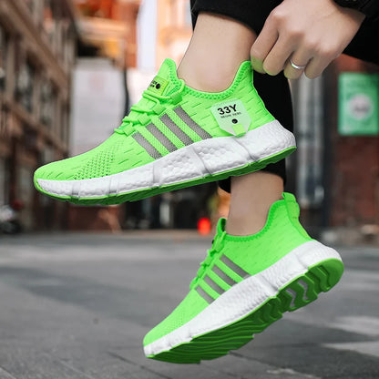 Atmungsaktives Mesh Männer Schuhe Trendy Leichte Fuß Wohnungen Plus Größe Männliche Tennis Turnschuhe Laufen Outdoor Fitness Schuhe 2024