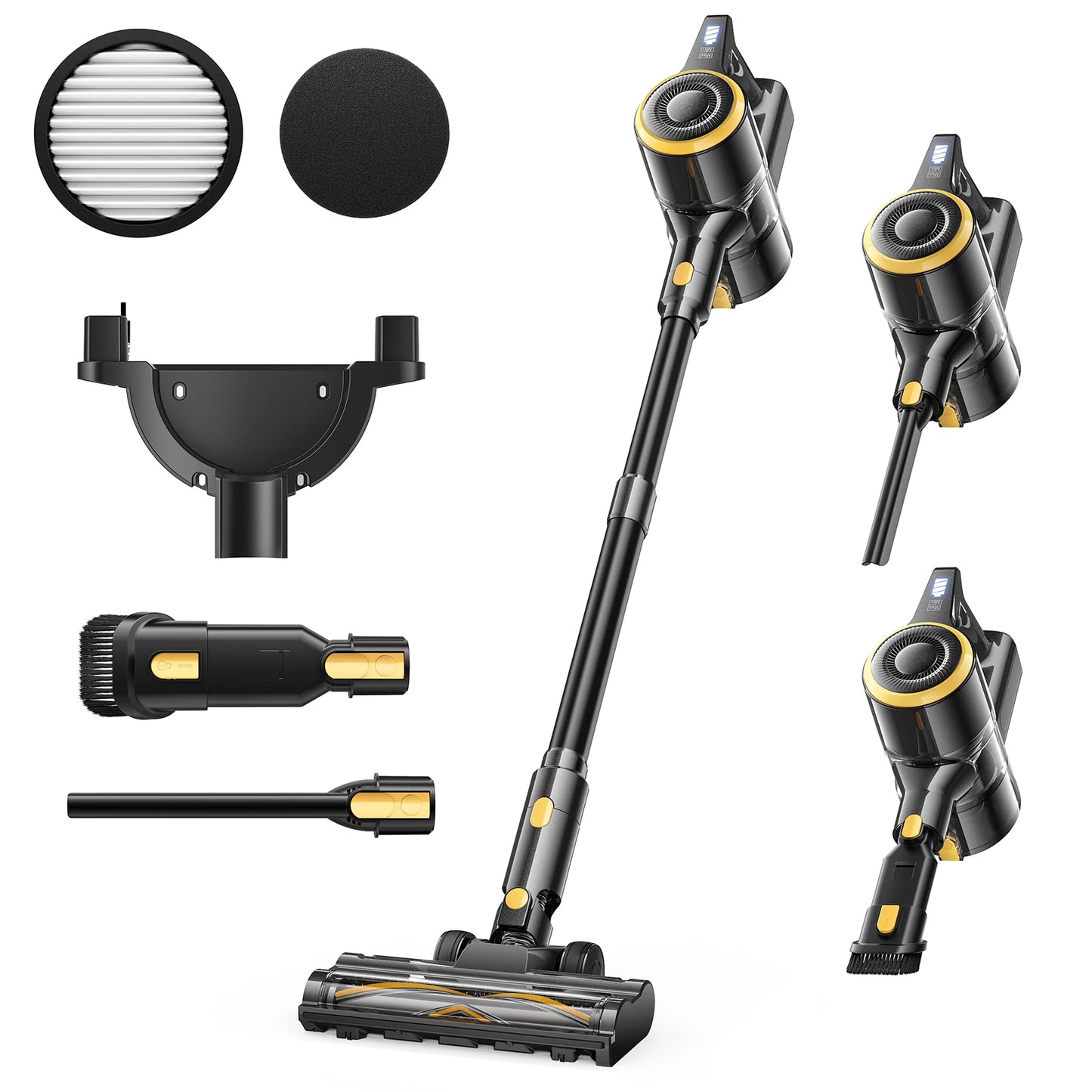 Lubluelu P3 Cordless Vacuum Cleaner 33Kpa Strong Suction 50Min Runtime Self-Standing for Hard Floor Carpet Pet Hair Removal.