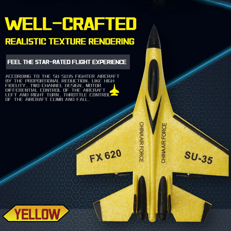 RC Foam Aircraft SU-35 Plane 2.4G Radio Control Glider Remote Control Fighter Plane Glider Airplane Foam Boys Toys for Children.