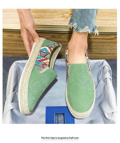 2023Men Turnschuhe Casual Sommer Low-top Cord Schuhe Fischer Schuhe Faul Schuhe Slip-on Tuch Schuhe Trendy männer Schuhe