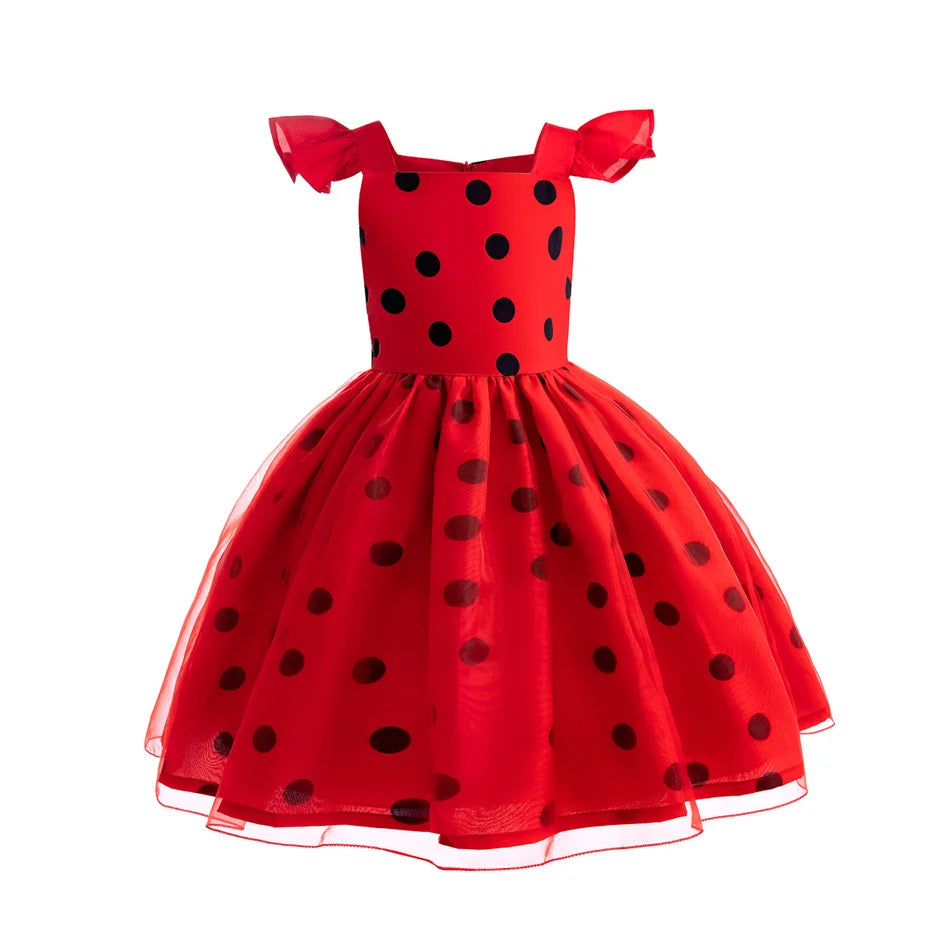 Mädchen Little Beetle Flying Sleeve Cosplay Prinzessin Kleid Geburtstag Halloween Party Kleidung Kinder Marinette Performance Kostüme