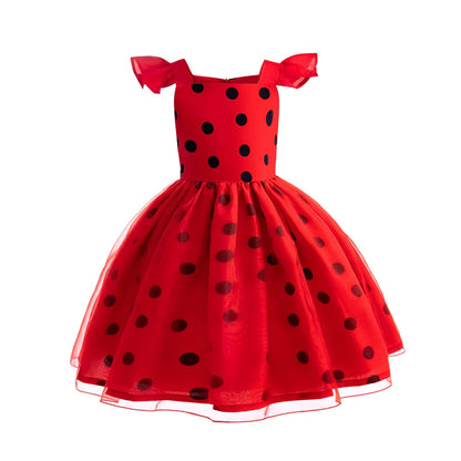 Mädchen Little Beetle Flying Sleeve Cosplay Prinzessin Kleid Geburtstag Halloween Party Kleidung Kinder Marinette Performance Kostüme