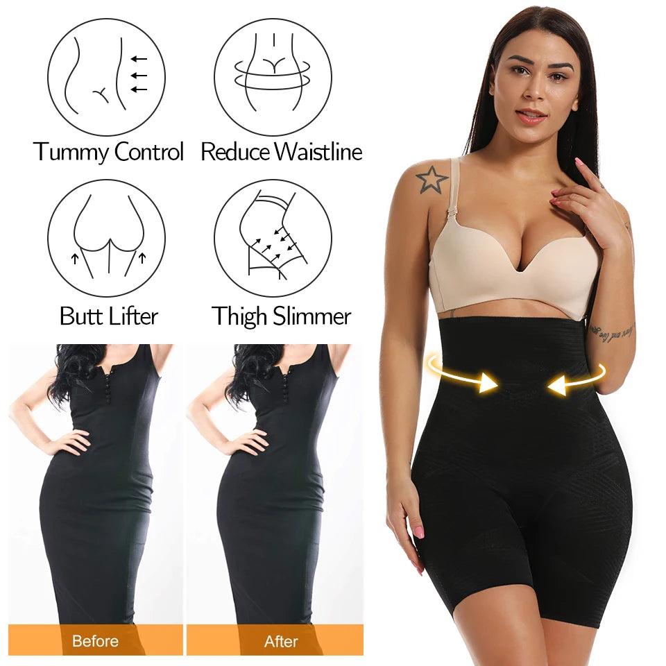 Women Body Shaper High Waisted Trainer Tummy Control Panties Butt Lifter Slimming Underwear Waist Cincher Shapewear Shorts.