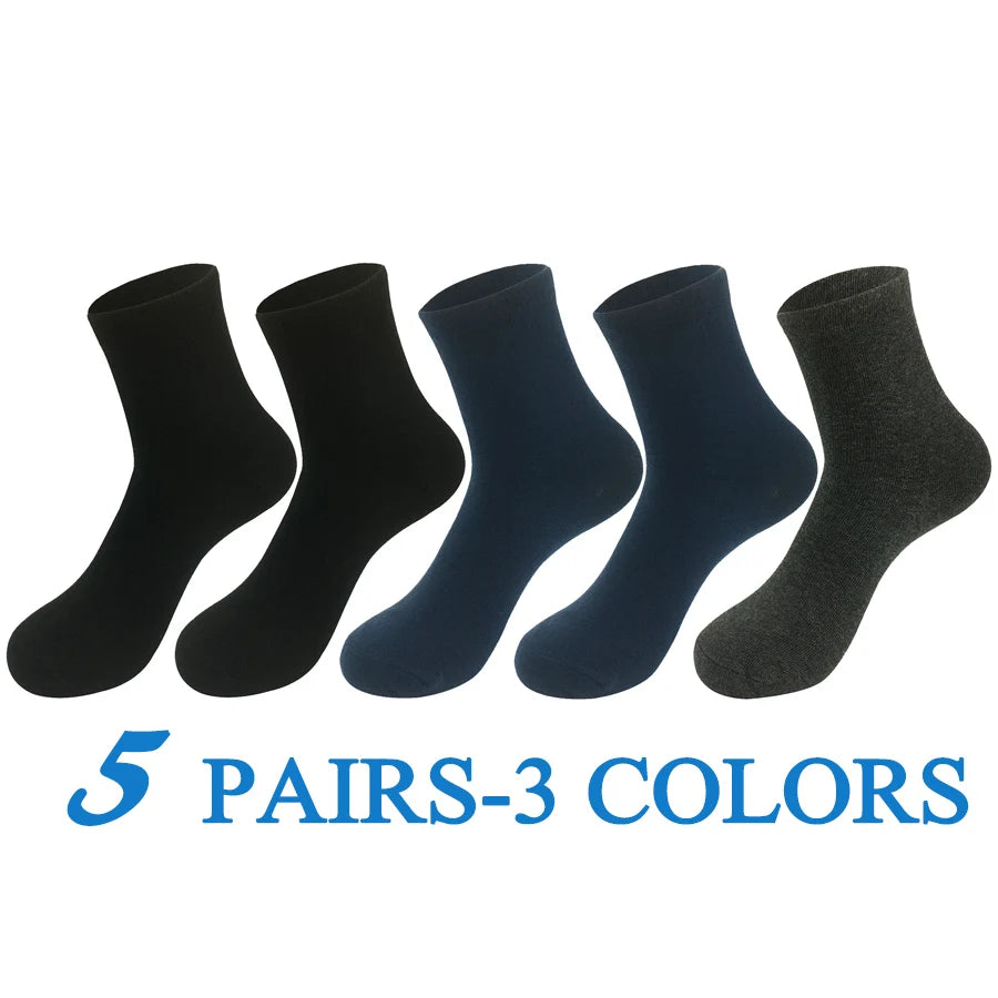 5 Pairs/Lot Socks Men Cotton Dress Wedding Black Grey White Brand Fashion Meias Male Breathable Casual Long Sock Gift 2024 New.
