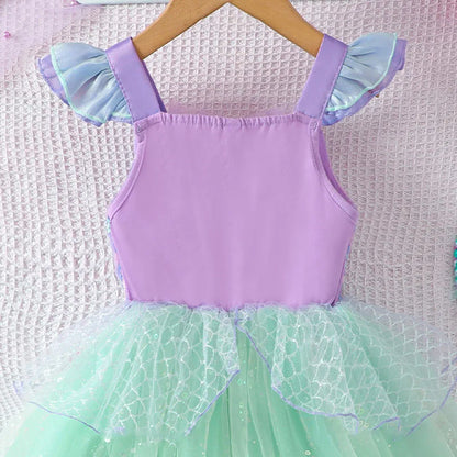 Mädchen Prinzessin Kleider Meerjungfrau Motto Party Sling Mesh Rock Pailletten Leistung Kostüm Geburtstag Kinder Kleidung Perle Säuglings Kleid
