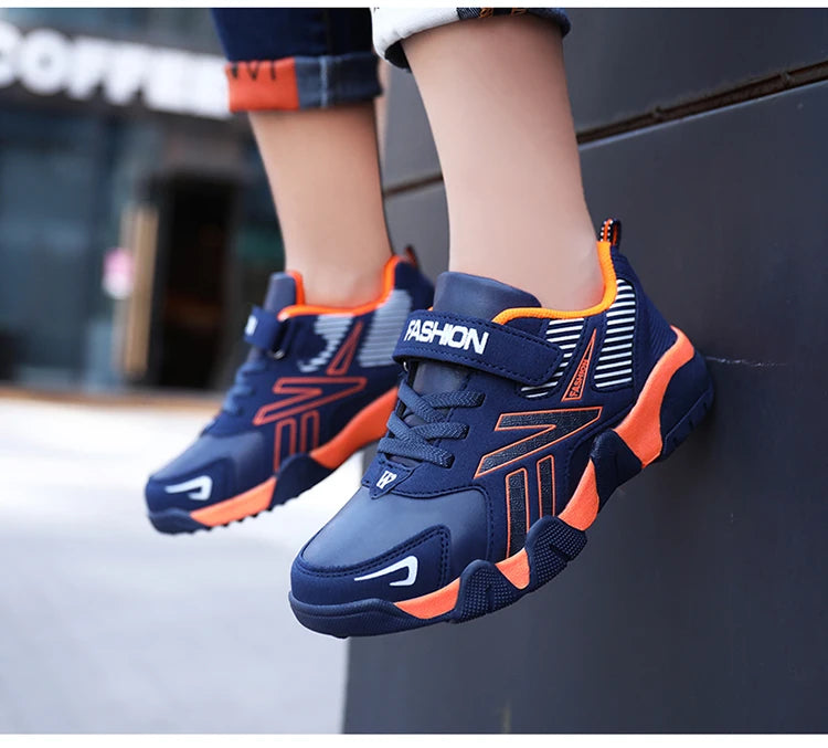 Four Seasons Leather Kids Shoes Non Slip Outdoor Children Walking Sneakers Casual Boys Sport Tennis Size 28-39