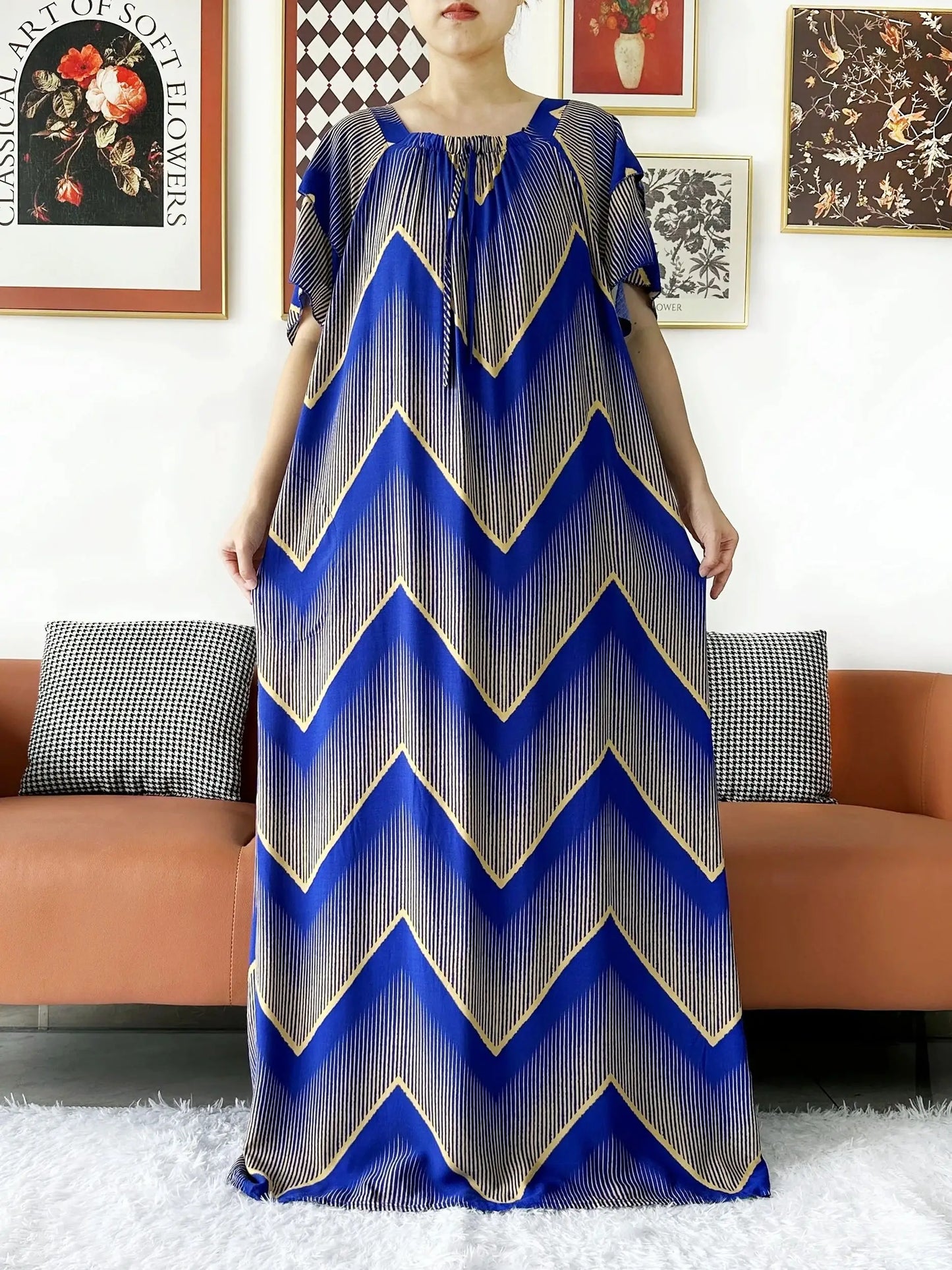 2024 New Muslim Dubai Abaay Women Cotton Dress With Big Scarf For Women Maxi Summer Short Sleeve Loose African Abaya Clothing.