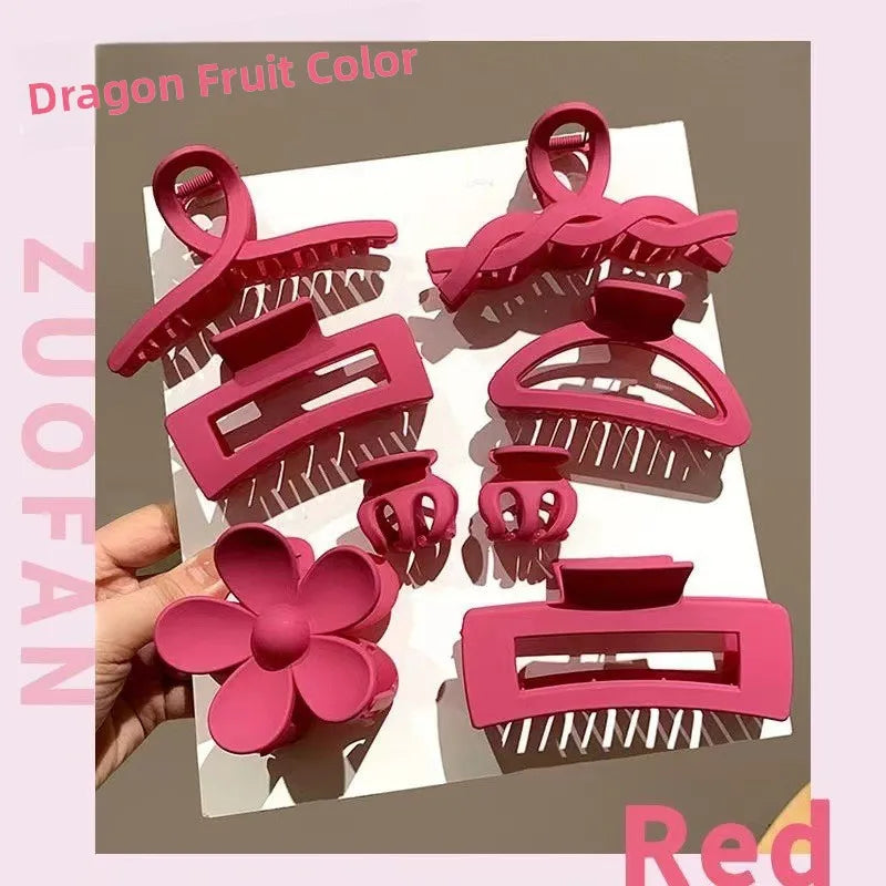Matte Flower Hair Grips Set for Women Fairy Style Fresh Sweet Headwear for Updo Hairdo Back of Head Hair Accessories.