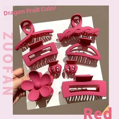 Matte Flower Hair Grips Set for Women Fairy Style Fresh Sweet Headwear for Updo Hairdo Back of Head Hair Accessories.