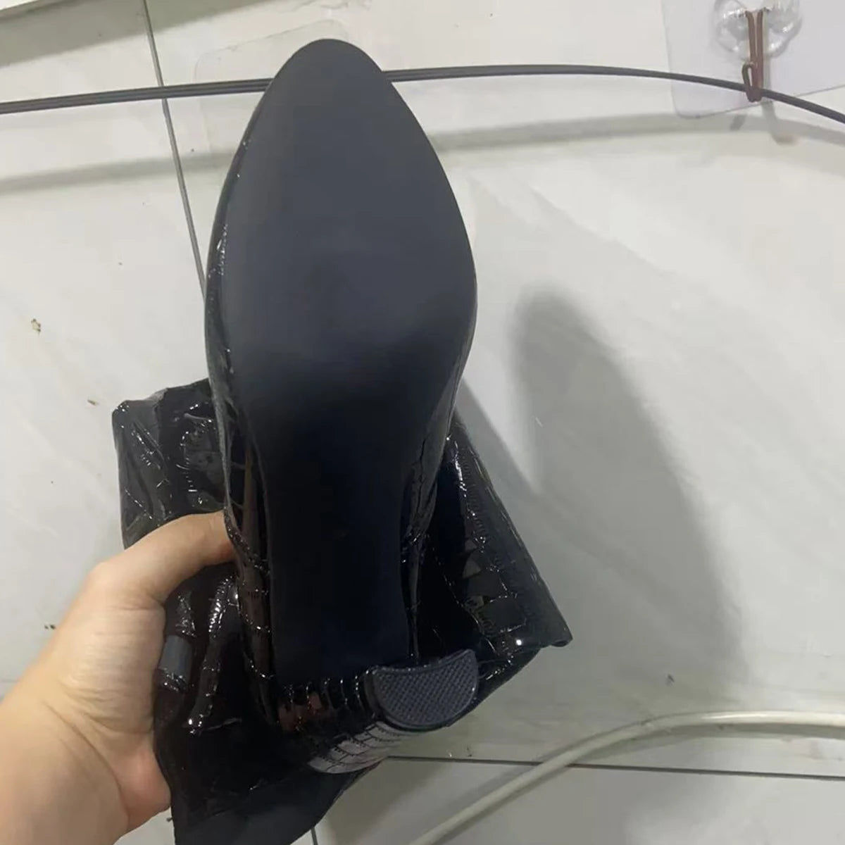 Sexy Women's Over Knee High Boots Black Square Toe Kitten Heel Knee High Boots Luxury Nightclub Boots Women.