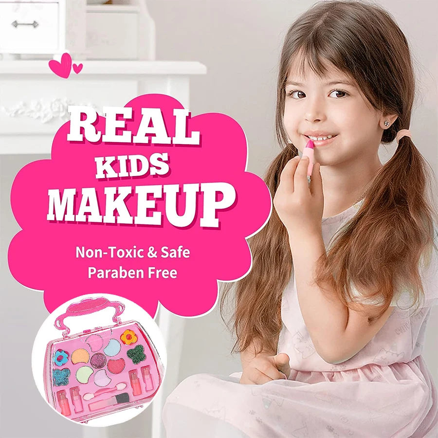Princess Make Up Box Play House Toy Girls, Eye Shadow Makeup Cosmetics Handbag, Birthday Christmas Gift for Kids Party Cosplay.
