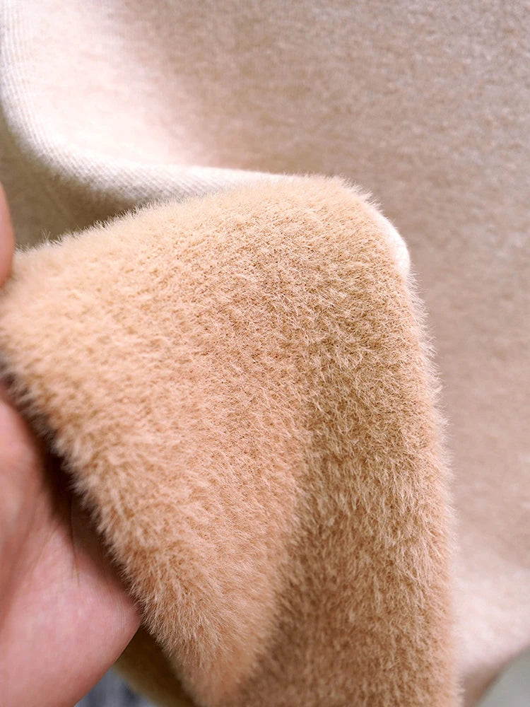 Pullover Für Frauen Winter Verdicken Rollkragen Schlank Stricken Pullover Neue Warme Plüsch Samt Gefüttert Strickwaren Jumper Tops Casual Poleras
