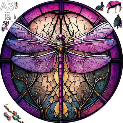 Giraffe Wooden Animal Puzzle Medium Difficulty Wood Jigsaws for Kids Adults Dragonfly Jigsaw Interesting Intelligent Toys