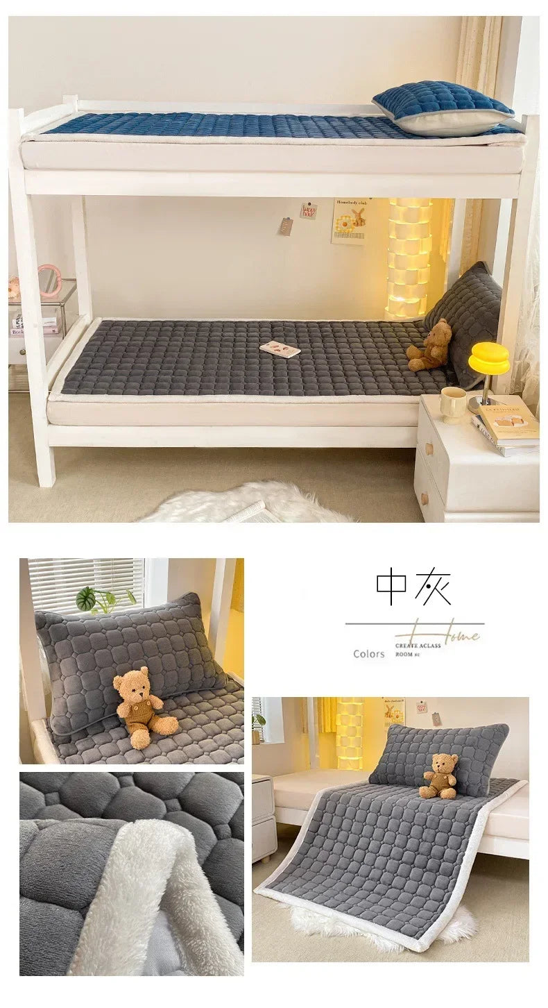 2024 Winter Milk Velvet Bedspread King Size Bed Cover Quilted Mattress Pad Washable Mattress Protector Bed Linen Queen Bedsheet.