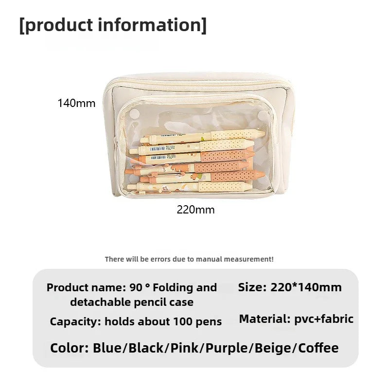 Neue 9-lagige doppelseitige abnehmbare Bleistifttasche mit großem Fassungsvermögen, wendbare Schreibwarentasche für Studenten, multifunktionale Aufbewahrungstasche.