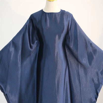 Eid Batwing Satin Shimmer Soft Crepe Abaya Dubai Luxury 2024 Islam Muslim Maxi Kaftan Dress Kebaya Abayas For Women Vestidos