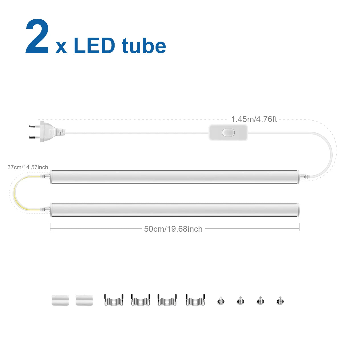50cm T5 LED Tube Light 15W Aluminum - Garage Ceiling Light/Kitchen Under Cabinet Lighting/Wall Lamp 110V-220V Universal Voltage.