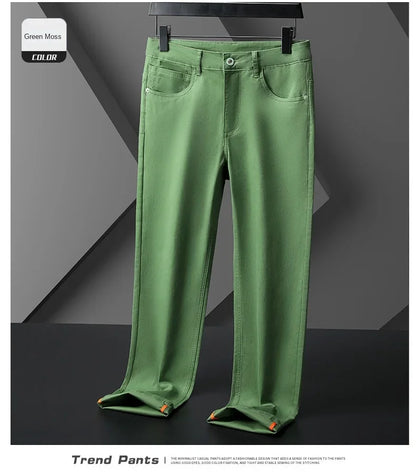 Seven-Color Stretch Jean Men's Trendy Wild Simple 97% Cotton High-End Slim-Fitting Small Straight Casual Men's Clothing Trousers.