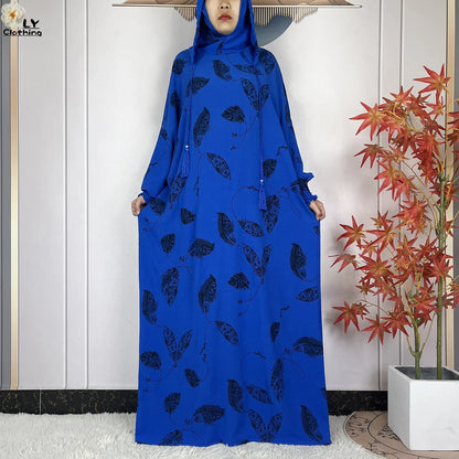 2025Hot Sales New Ramadan Muslim Double Hat Women Abaya Prayer Garment Islam Turkey Arabic Femme Abaya Prayer Kaftan Loose Robes