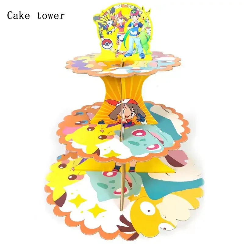 Pokemon Thema Geburtstag Party Dekoration Lieferungen Cartoon Pokemon Gehen Geschirr Tassen Teller Pikachu Ballon Für Baby Dusche Gefälligkeiten