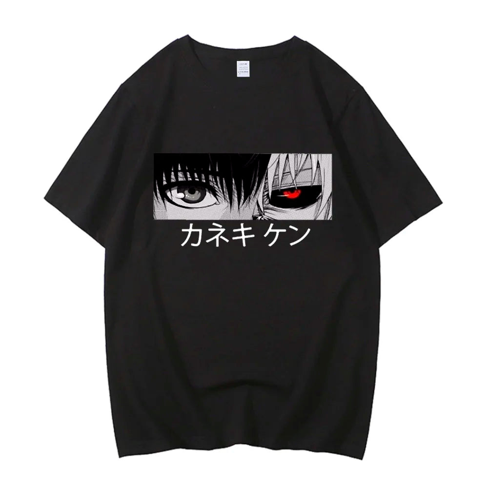 Tokyo Ghoul T Shirt Ken Kaneki TShirt Japanaise Manga Anime T-shirt Y2k Clothes High Quality Cotton Streetwear Male.