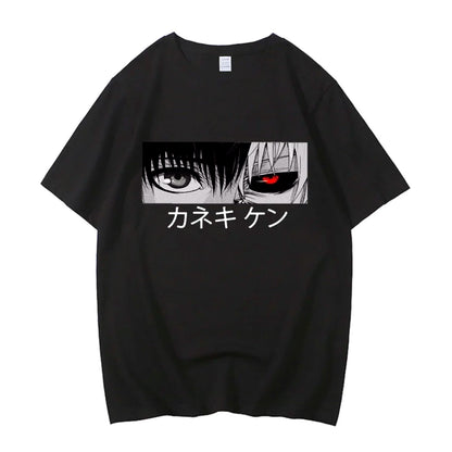Tokyo Ghoul T Shirt Ken Kaneki TShirt Japanaise Manga Anime T-shirt Y2k Clothes High Quality Cotton Streetwear Male.