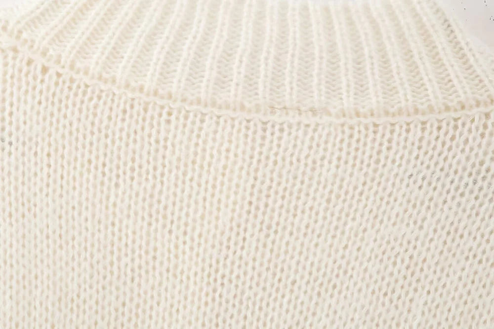 TRAF Women's Bat Sleeve Cardigan Sweater Temperament Lapel Metal Button Decoration Fashion Jacket Casual Commuter Women's Tops