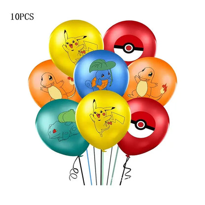 Pokemon Thema Geburtstag Party Dekoration Lieferungen Cartoon Pokemon Gehen Geschirr Tassen Teller Pikachu Ballon Für Baby Dusche Gefälligkeiten.
