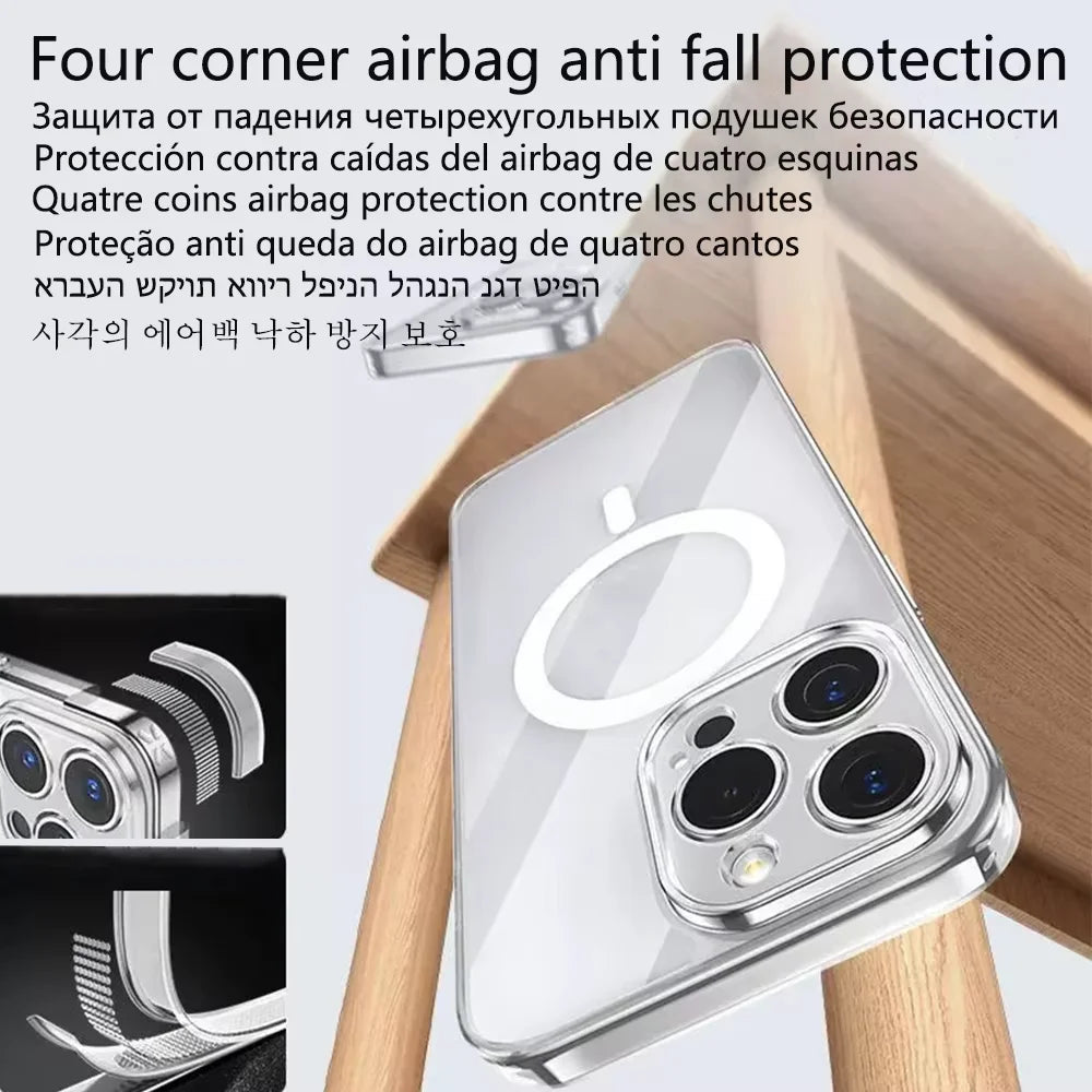 Magnet Fullback Protection Clear Case For Iphone 17 Pro Max 17 Air Apple Magsafe Cover Official Original Wireless Magnetic.