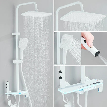 LCD Display Screen Shower Faucet Bathroom Hot Cold Control Background Lights Shower Set Piano Shower System Wall Mounted