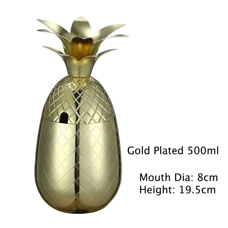 Pineapple Tumbler / Mug Moscow Mule Mug Available in 3 color (Silver,Copper,Gold)- Cocktail Drinking Cups Mugs Bar Tool.