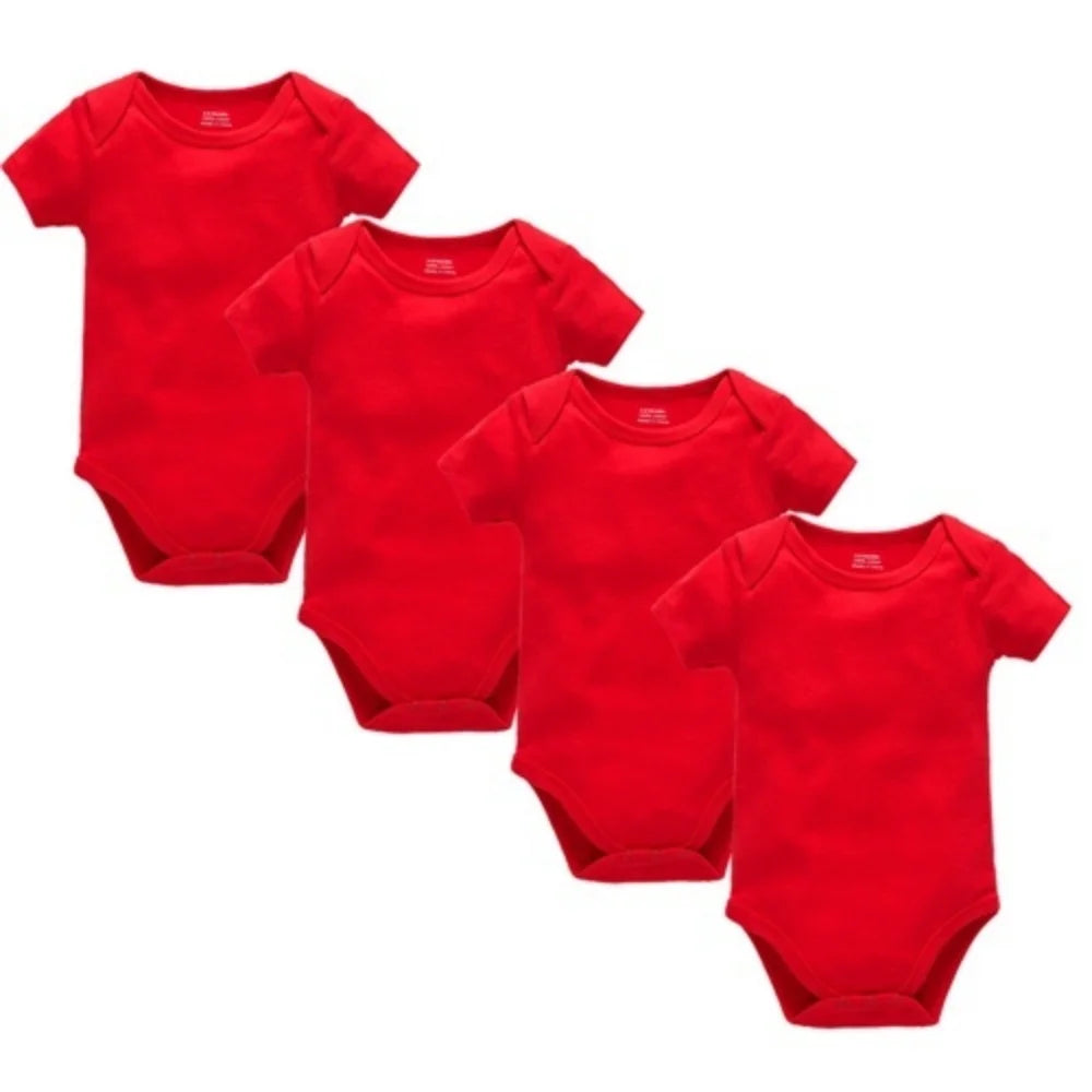 Kavkas 4 Teile/los Baby Mädchen Jungen Body 0-24 Monate Kurzarm 100 % Baumwolle Solide Weiß Neugeborene Kleidung.