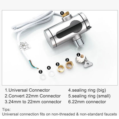 2025 New Kitchen stainless steel electric hot water faucet instant hot heating faucet water heater hot and cold.