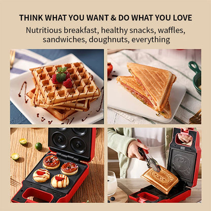 YIDPU Sandwich New 2025 breakfast machine divine tool household bread machine light food machine waffle multifunctional toaster.