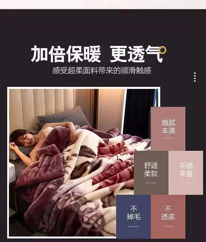 Red Rose Pattern Plush Blanket Upgraded Thickened Cold Resistant Quilt Multi Purpose Machine Wash Skin Friendly Bedding Sheet.