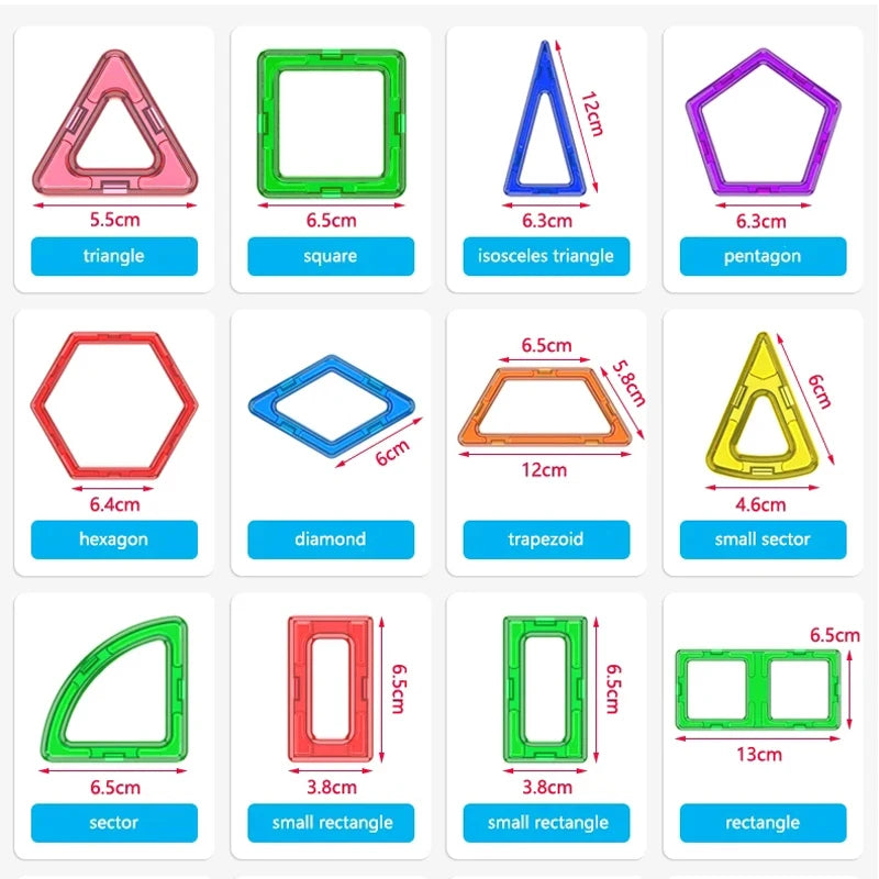 1pcs Big Size Magnetic Designer Magnet Building Blocks Accessories Educational Model Constructor Toys For Children Gifts.