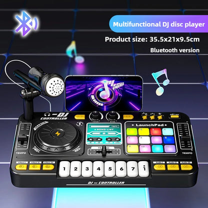 Multifunctional DJ Mixer Children Simulation DJ Controller Live Sound Card Music Player Whac A Mole Game Toys Kids Birthday Gift