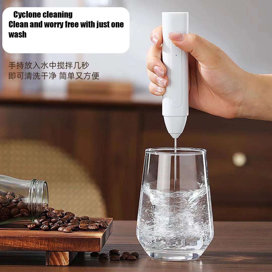 Electric Milk Frother 2 In 1 Rechargeable Blender Stainless Steel 3 Speeds Coffee Mixer Egg Beater Handheld Foam Maker Tools.