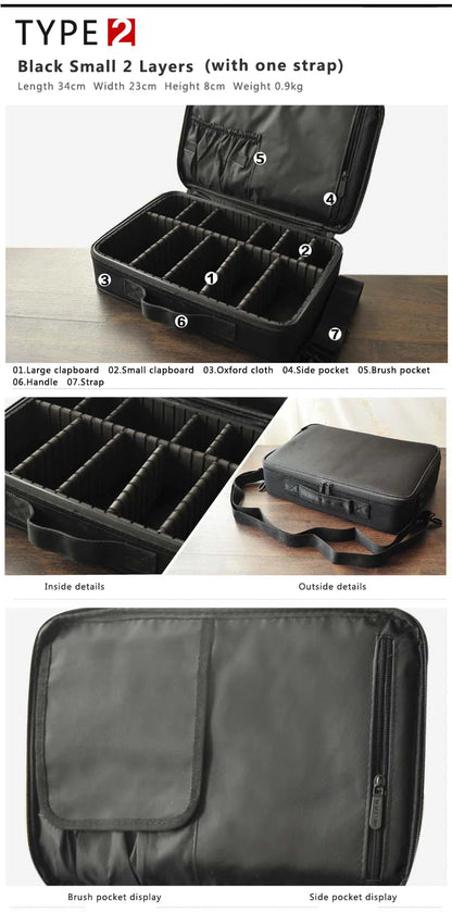 New Oxford Cloth Makeup Bag For Women Waterproof Large Capacity  Travel Cosmetic Case.