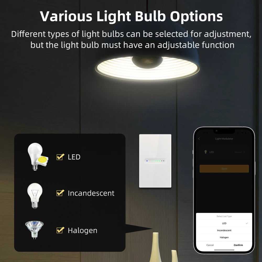 AVATTO Tuya WiFi/ZigBee 1/2 Gang Dimmer Licht Schalter Touch Panel APP Fernbedienung Smart Dimmer Schalter Für Alexa google Hause.