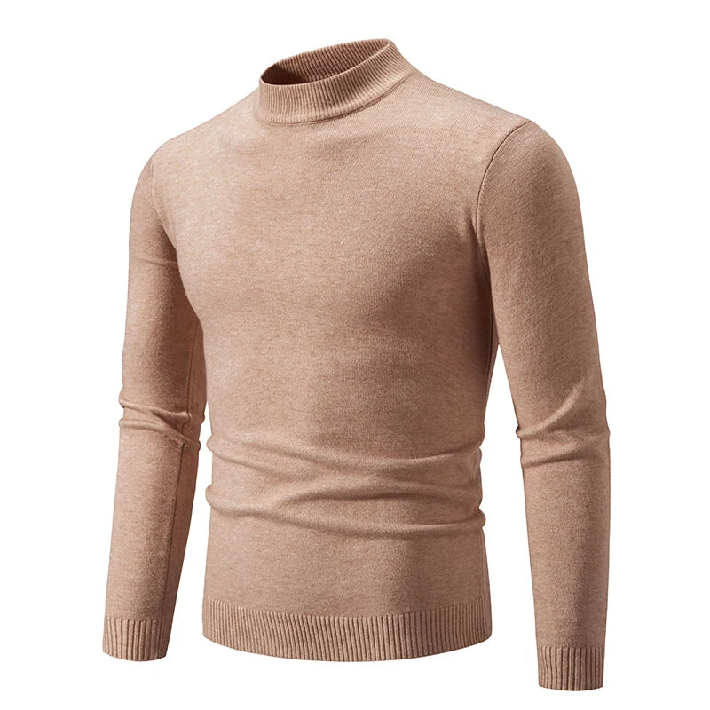 New Autumn Winter Designer Fashion Half Turtleneck Knitted Sweater High Quality Mens Casual Solid Color Warm Women Sweaters