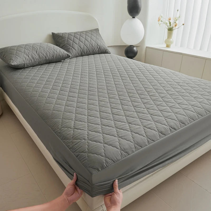 Thick Waterproof Mattress Cover Mattress Protector Queen King Fitted Sheet Mattress Topper Pad For Hotel (No Pillow Case)