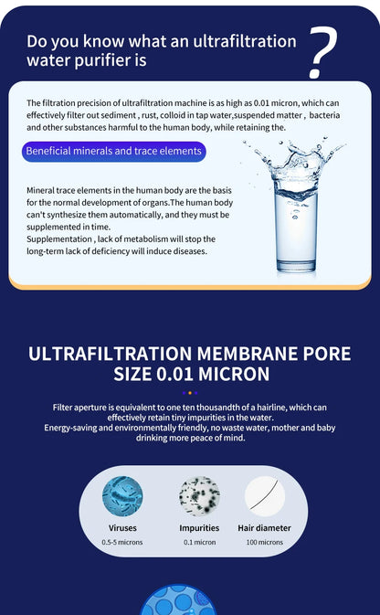 DIVEDEER Under-sink Water Purifier Central Whole-house High-flow Yellow Mud Water Tap Water Pipeline Filter Water Purifier.