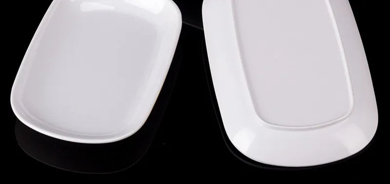 Rectangle Melamine Breakfast Plate Meal Dish Trays Imitation Porcelain Dessret Snack Dishes to Eat Kitchen Tableware 8-10 Inch.