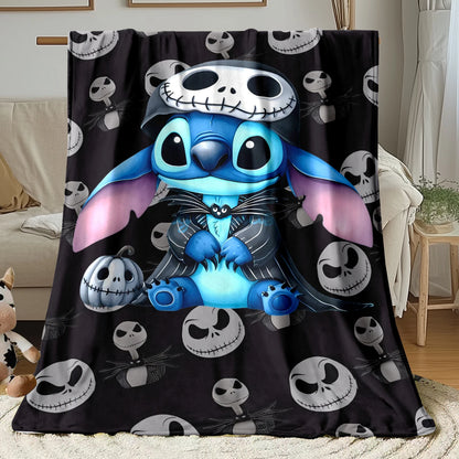 Lilo & Stitch, Stitch Printed Sofa Soft Warm Flannel Throw Blanket.Office,Camping,Picnic,Outdoors,Nap Cape,Bedroom Blankets..