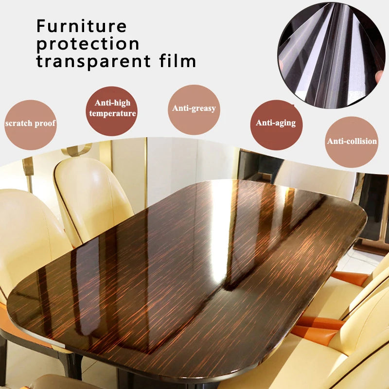 Glass Window Film Transparent PVC Self-adhesive Window Stickers Kitchen Stove Desk Countertop Self-adhesive Furniture Stickers.