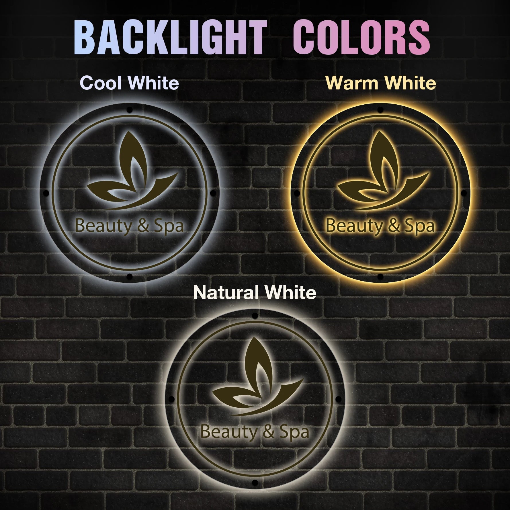 Custom Business Logo LED Sign Backlit Acrylic 3D Rectangle Wall Decor for Beauty Salon Office Company Logo Lighting Signage.