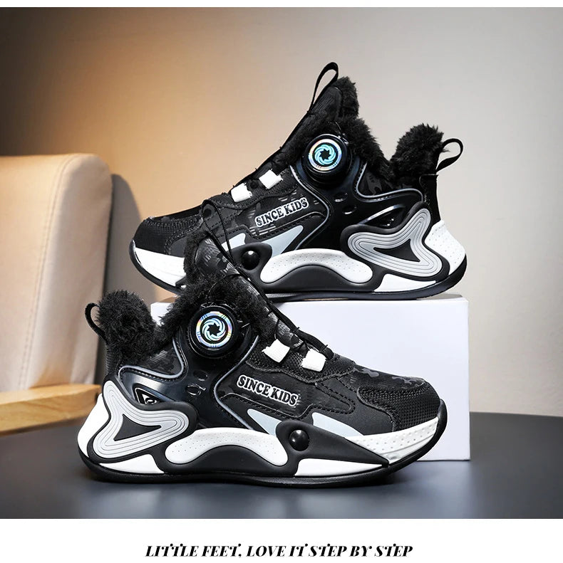 Children's Sneakers Boys Causal Kid Running Walking Shoes Fashion Warm Plush Girls Tennis Shoes Soft Walking Shoes.